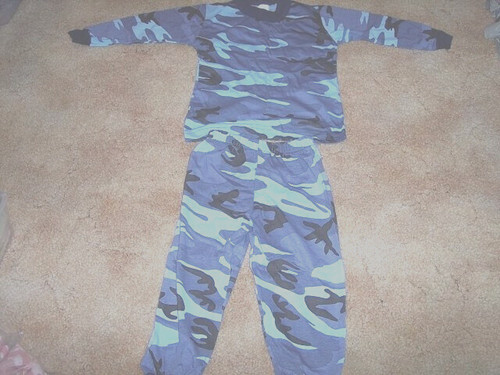 Pigiama pezzi blu mimetico - pigiama,